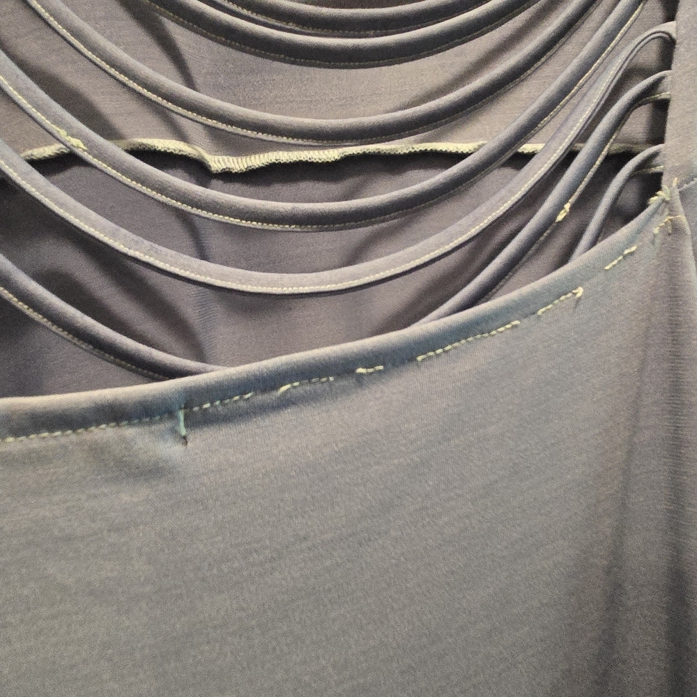 HAODUOYI Blue Maxi Dress Strapless Backless Gradient Color SzL - Picture 9 of 12